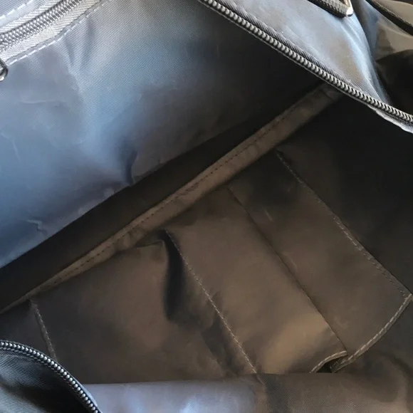 Black Women's Travel Duffel Bag with Pom Keychain - Picture 4 of 8